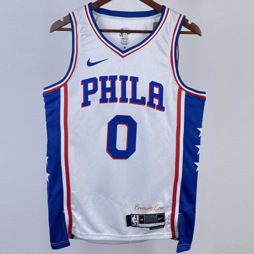 22/23 76ERS MAXEY #0 White Top Quality Hot Pressing NBA Jersey