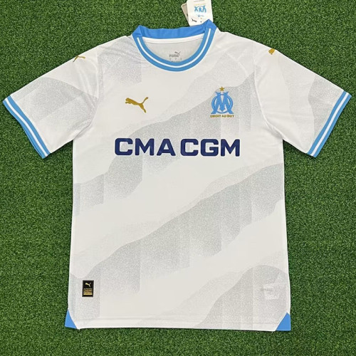 23/24 Marseille Home 1:1 Fans Soccer Jersey (Print all Sponsor)