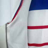 1998 France Away Long Sleeve Retro Soccer Jersey (长袖)(右胸带小字)