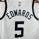 22/23 TIMBERWOLVES EDWARDS #5 White City Edition Top Quality Hot Pressing NBA Jersey