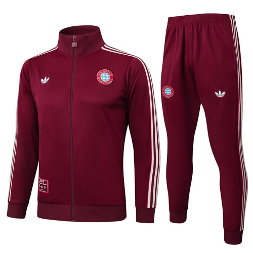 25/26 Bayern Maroon Jacket Tracksuit