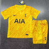 24/25 TOT Yellow Goalkeeper Kids Soccer Jersey
