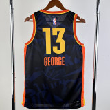 23/24 OKC Thunder GEORGE #13 Dark Blue City Edition Top Quality Hot Pressing NBA Jersey
