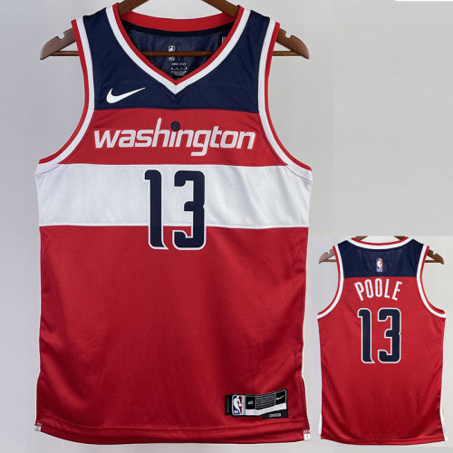 22/23 Wizards POOLE #13 Red Top Quality Hot Pressing NBA Jersey