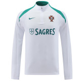 24/25 Portugal  White Half Pull Tracksuit (半拉链)