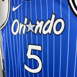 18/19 Magic BANCAIRO #5 Retro Striped Blue Top Quality Hot Pressing NBA Jersey 复古 条纹蓝色