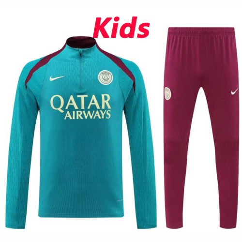 24/25 PSG Sky Blue Kids Half Pull Tracksuit  (童装、半拉链)