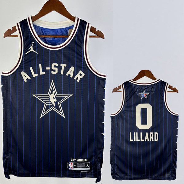 23/24 ALL-STAR LILLARD #0 Blue Top Quality Hot Pressing NBA Jersey