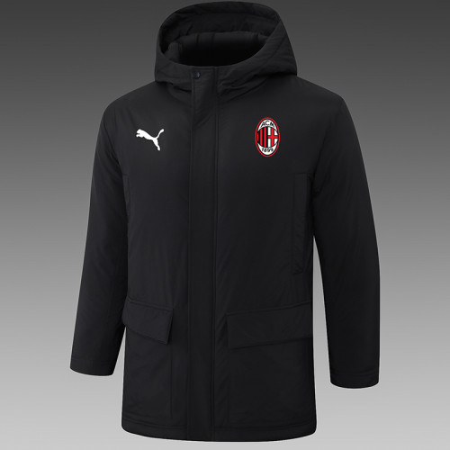 24/25 ACM Black Hooded Cotton Coat G254红色队标