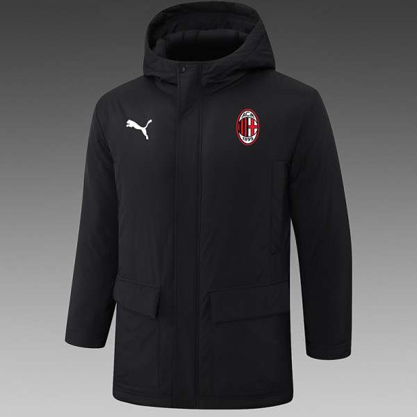 24/25 ACM Black Hooded Cotton Coat G254红色队标
