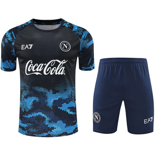 24/25 Napoli Black Blue Training Short Suit