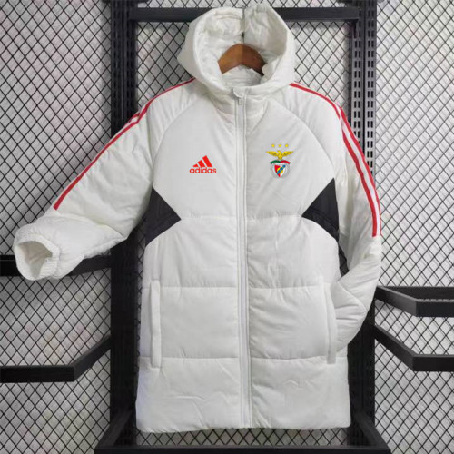 23/24 Benfica White Hooded Cotton Coat Red Edge (红色边) 棉衣