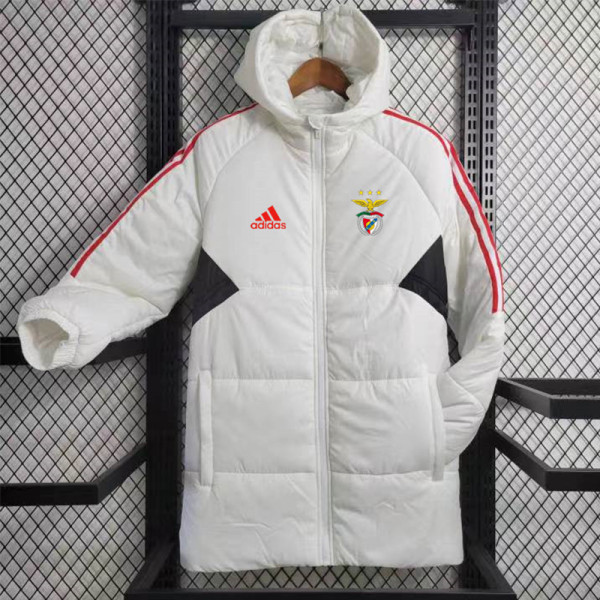 23/24 Benfica White Hooded Cotton Coat Red Edge (红色边) 棉衣