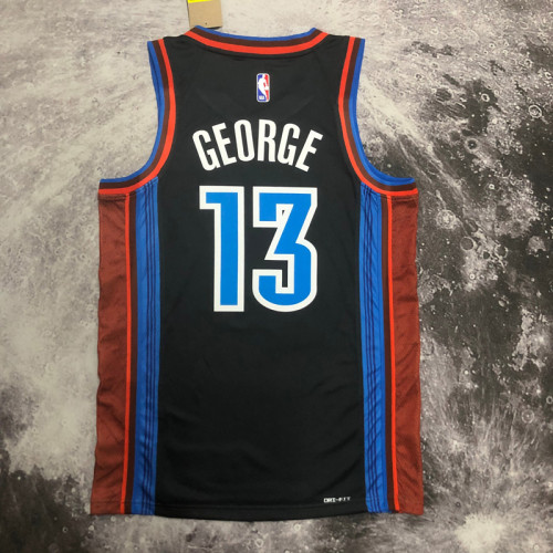 22/23 OKC GEORGE #13 Black Top Quality Hot Pressing NBA Jersey