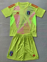 2024 Italy Green Puzzle Goalkeeper Kids Soccer Jersey 2024 Italy Green Puzzle Goalkeeper Kids Soccer Jersey