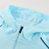 24/25 Marseille Light Green Hooded Jacket Tracksuit 01