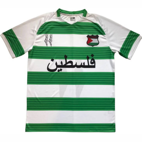 24/25 Palestine Broken Green White Fans Soccer Jersey