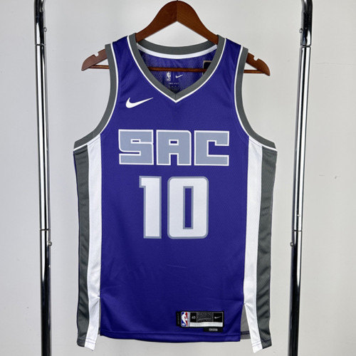 22/23 KINGS SABONIS #10 Purple Away Top Quality Hot Pressing NBA Jersey(V领）