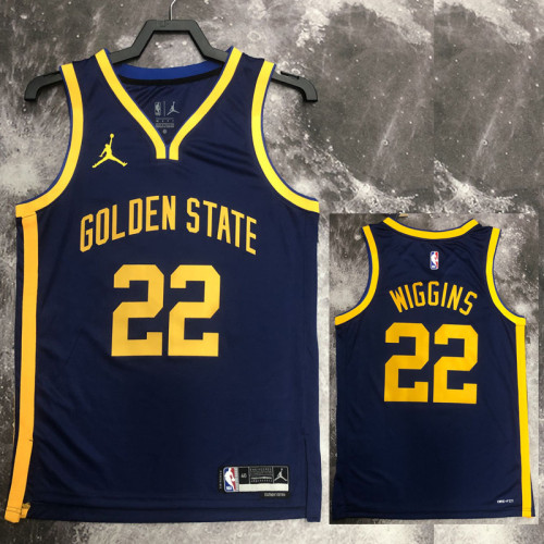 22/23 WARRIORS WIGGINS #22 Royal blue Top Quality Hot Pressing NBA Jersey (Trapeze Edition)