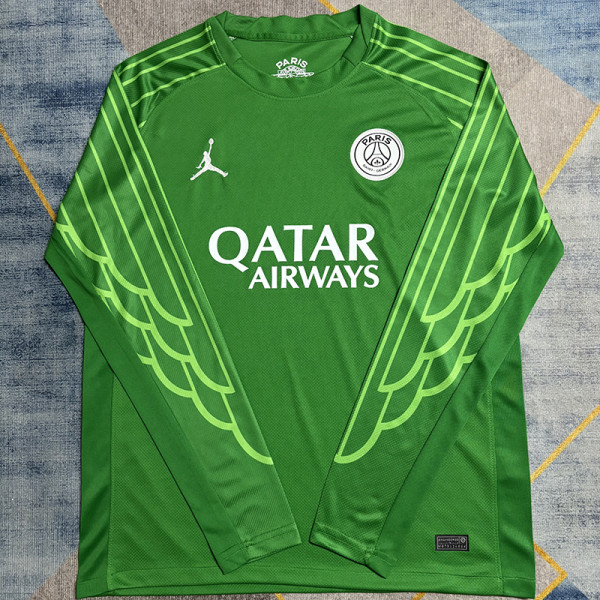 24/25 PSG Green Goalkeeper Long Sleeve Fans Soccer Jersey