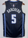 22/23 Magic BANCHERO #5 Black Top Quality Hot Pressing NBA Jersey（黑色条纹）