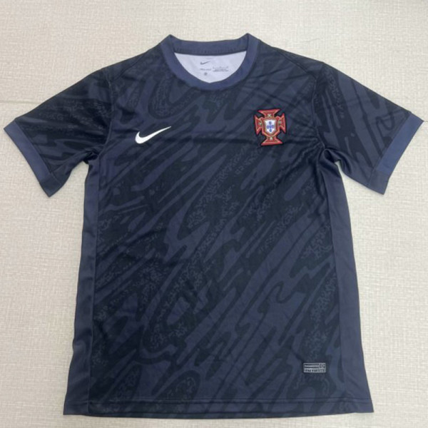 2024 Portugal Goalkeeper Black Fans Soccer Jersey