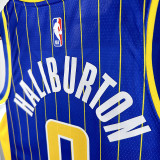 19/20 Indiana Pacers HALIBURTON #0 Blue Zhiwen City Edition Top Quality Hot Pressing NBA Jersey 城市版