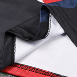 24/25 Man Utd Red Blue Black Puzzle Half Pull Tracksuit  (半拉链)