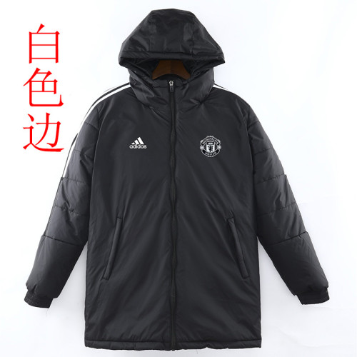 22/23 Man Utd Black Hooded Cotton Coat White Edge (白色边) 棉衣