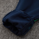 24/25 Italy Royal Blue Hooded  Half Pull Tracksuit(Add Fluff)  (半拉链、加绒F597)