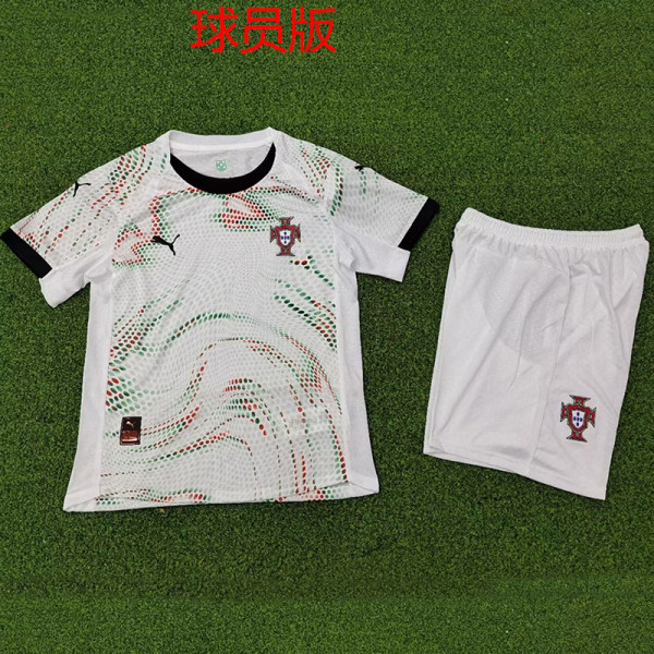 25/26 Portugal Away Player Version Kids Soccer Jersey