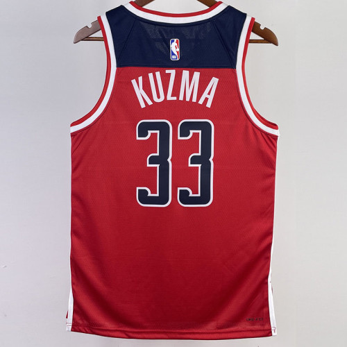 22/23 Wizards KUZMA #33 Red Top Quality Hot Pressing NBA Jersey