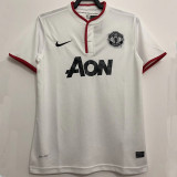 2013/2014 Man Utd Away White Retro Soccer Jersey