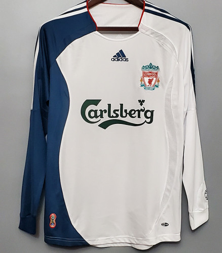 2006/2007 LIV Away White Long Sleeve Retro Soccer Jersey (长袖)