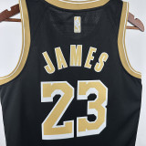 23/24 LAKERS JAMES # 23 Black Honor EditionTop Quality Hot Pressing NBA Jersey(荣耀版黑、圆领)