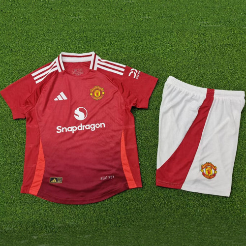 24/25 Man Utd Home  Player Version Kids Soccer Jersey