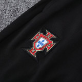 25/26 Portugal Black Red sleeve Hooded  Tracksuit