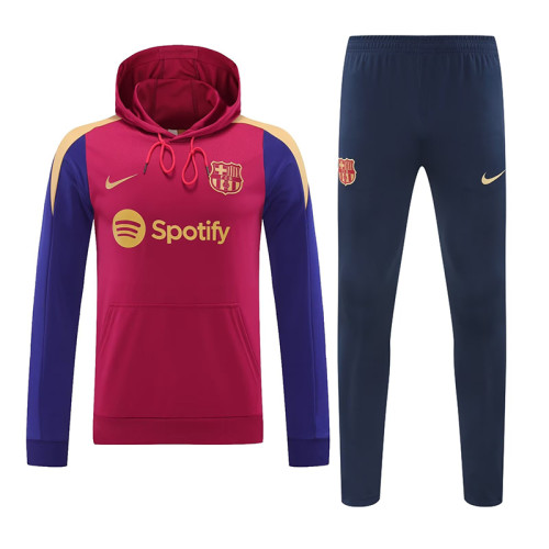 24/25  BAR Wine Red Hooded  Tracksuit(黑色胸花）