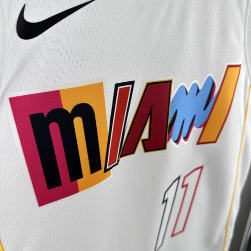 22/23 HEAT JAQUEZ JR. #11 White City Edition Top Quality Hot Pressing NBA Jersey