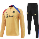 24/25  BAR Mud Yellow Player version Half Pull Tracksuit  (球员版泥黄、半拉链、)