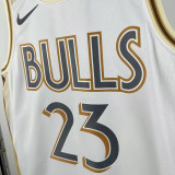 24/25  BULLS JORDAN #23 White City Edition Top Quality Hot Pressing NBA Jersey