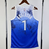23/24 Timberwolves ANDERSON #1 Blue City Edition Top Quality Hot Pressing NBA Jersey