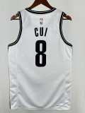 22/23 Nets CUI YONGXI #8 White Top Quality Hot Pressing NBA Jersey