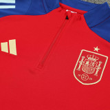 24/25 Spain  Red  Kids Half Pull Tracksuit (半拉链、童装)