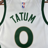 23/24 CELTICS TATUM #0 White City Edition Home Top Quality Hot Pressing NBA Jersey