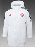 24/25 Man Utd White Hooded Cotton Coat 连帽棉衣