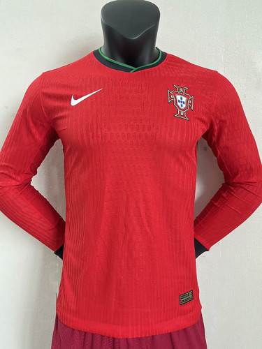 24/25 Portugal  Home Long Sleeve  Player Version Soccer Jersey(长袖)