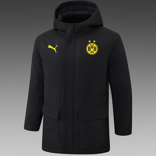 24/25 Dortmund Black Hooded Cotton Coat G250