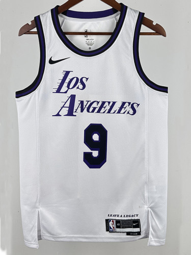 22/23 LAKERS BROWNIES # 9 White City EditionTop Quality Hot Pressing NBA Jersey(城市白、圆领)