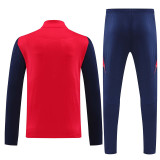 24/25 Man Utd Red Kids Half Pull Tracksuit  ( 童装、半拉链)